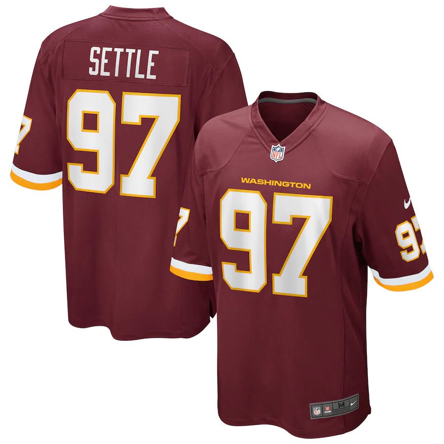 Men Washington Redskins #97 Tim Settle Nike Burgundy Game Player NFL Jersey